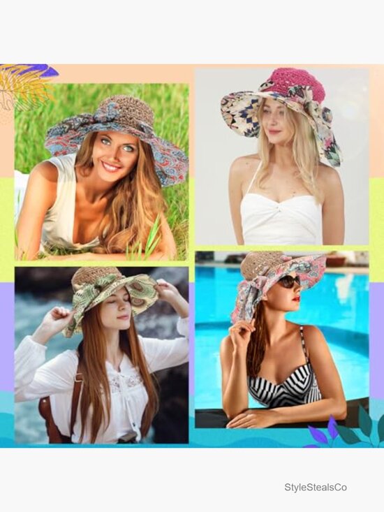 6 Packable Wide Brim Sun Hats for Women main image 4